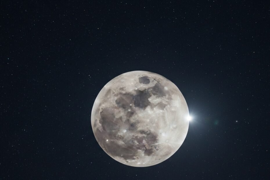 Céu noturno estrelado com lua em eclipse, simbolizando as previsões astrológicas da semana.